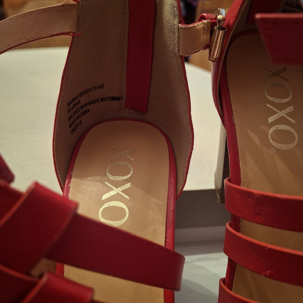 Red Strappy Sandals - Picture 2 of 6